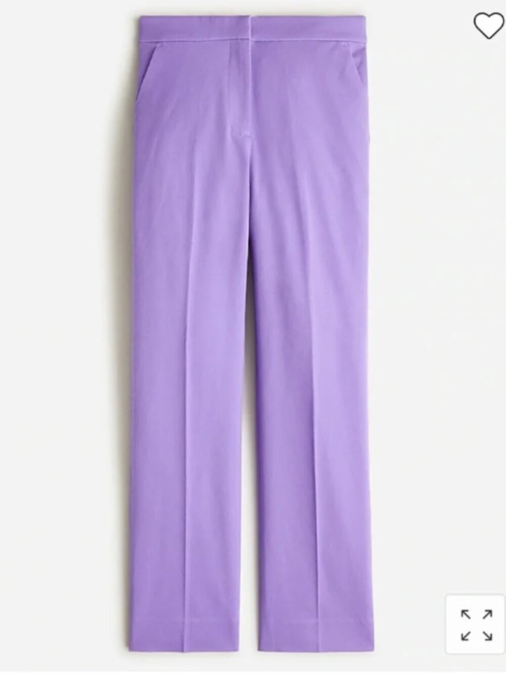 J. Crew Kate straight-leg pant in bi-stretch cotton blend in lavender purple 00